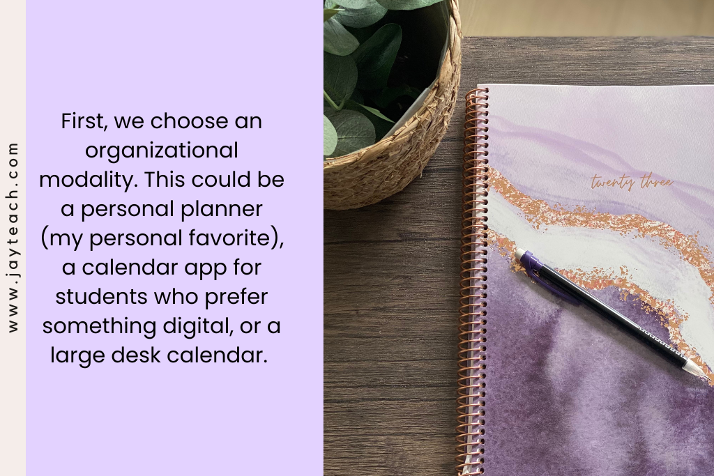 executive functioning skills include choosing an organizational modality 