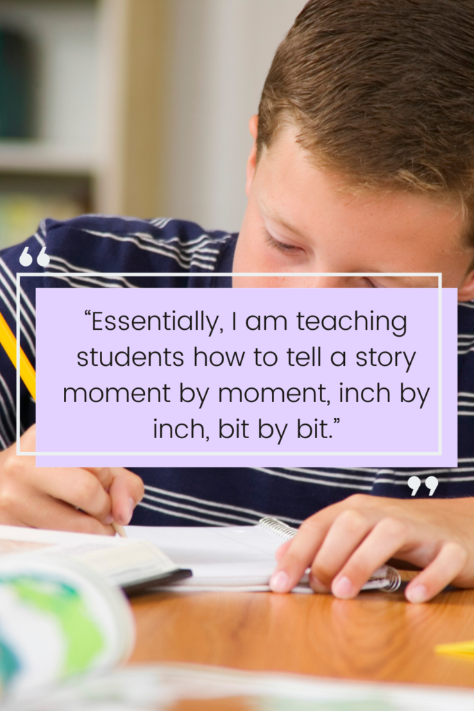 teaching students to tell a story moment by moment